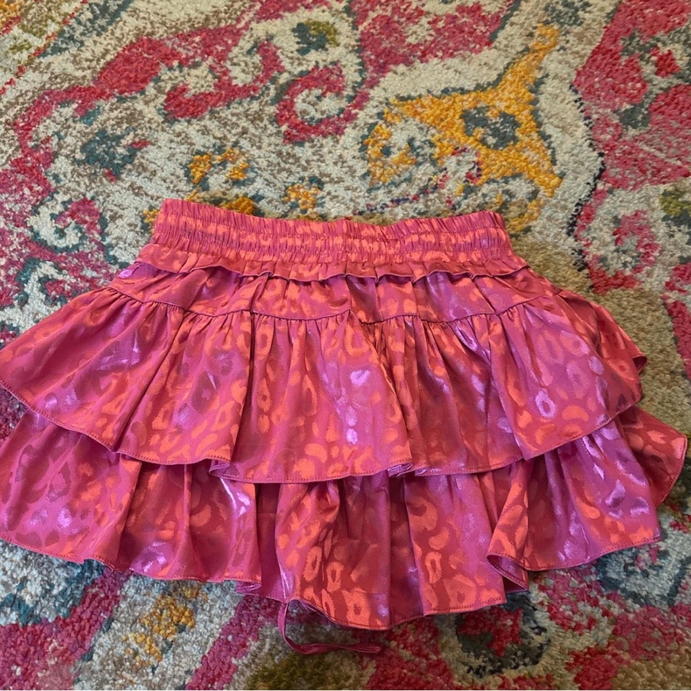 Pink Leopard Print Ruffle Skirt - Picture 3 of 3
